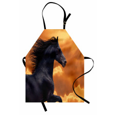 Galloping Friesian Horse Apron