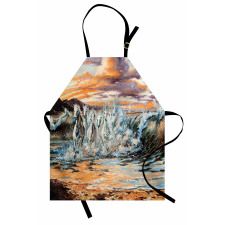 Retro Surreal Horses Apron