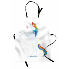 Reared up Horse Rainbow Mane Apron