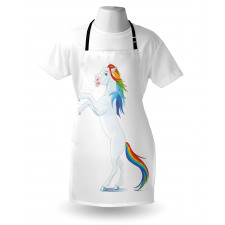 Reared up Horse Rainbow Mane Apron