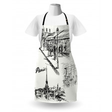 Retro Sketchy Paris Apron