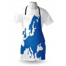 Avrupa Mutfak Önlüğü Dünya Haritasından Bir Parçanın Soyut Çizimi