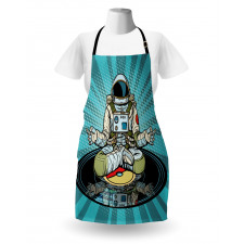 Funny Spaceman Doing Yoga Apron