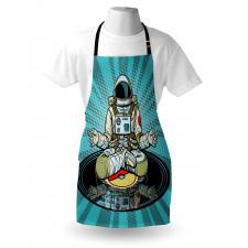 Funny Spaceman Doing Yoga Apron