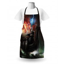 Vikings Boat Stormy Sea Apron