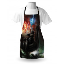 Vikings Boat Stormy Sea Apron