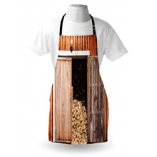 Barn with Firewood Rural Apron