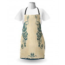 Vintage Peacock Bird Apron