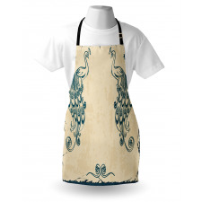 Vintage Peacock Bird Apron