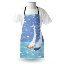 Grunge Sailboats Ocean Apron