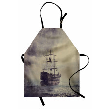 Old Pirate Ship in Sea Apron