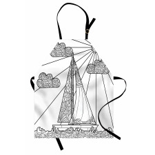 Doodle Boat on Waves Apron