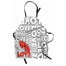 Aşk Mutfak Önlüğü Romantik Kırmızı Kalp