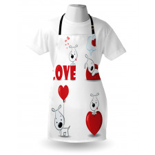 Funny Dog with Hearts Apron