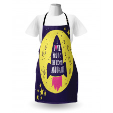 Rocket Space Moon Love Apron