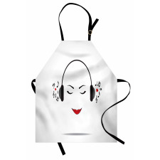 Lady Listening to Music Apron