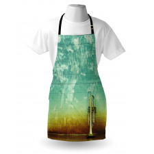 Old Worn Trumpet Grungy Apron