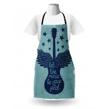 Music Guitar Wings Blue Apron