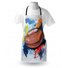 Rugby Ball Doodle Art Apron