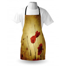 Poppy Flowers Bohemian Apron