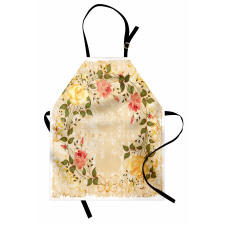 Leaves Roses Floral Apron