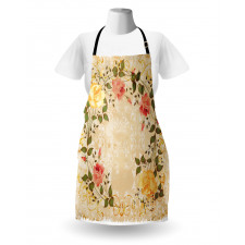 Leaves Roses Floral Apron