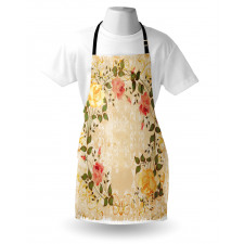 Leaves Roses Floral Apron
