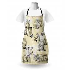 Hand Drawn Teddy Bear Apron