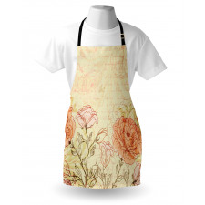 Grunge Retro Flowers Apron