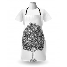 Engraved Style Apple Tree Apron