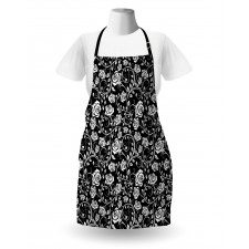 Roses on Swirling Stems Curl Apron