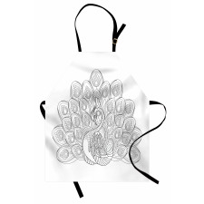 Outline Design Peacock Bird Apron