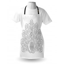 Outline Design Peacock Bird Apron