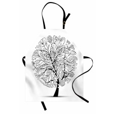 Abstract Leafy Floral Tree Apron