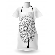 Abstract Leafy Floral Tree Apron