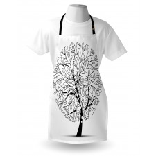 Abstract Leafy Floral Tree Apron