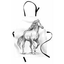 Sketchy Graphic of a Horse Apron