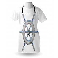 Denizci Mutfak Önlüğü Mavi Renkli Dümen