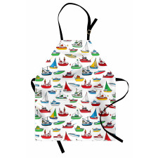 Cartoon Fishing Boats Apron