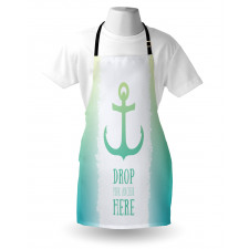 Words Green Ombre Anchor Apron