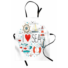 I Love Sea Words Apron