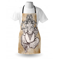 Vintage Grunge Elephant Motif Apron