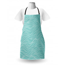 Simple Aquatic Doodle Waves Apron