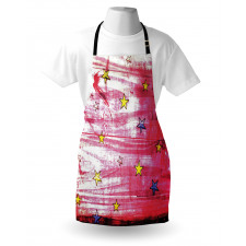Red Grunge Celestial Apron
