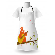 Singing Orange Bird on Branch Apron