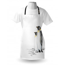 Hand Drawn Penguins Art Apron