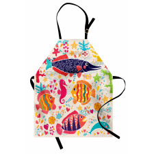 Cartoon Underwater Fish Apron