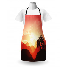 Sunset Tree Mountains Apron