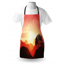 Sunset Tree Mountains Apron