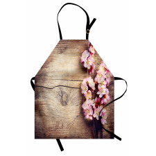 Eskitme Mutfak Önlüğü Kiraz Çiçeği Desenli